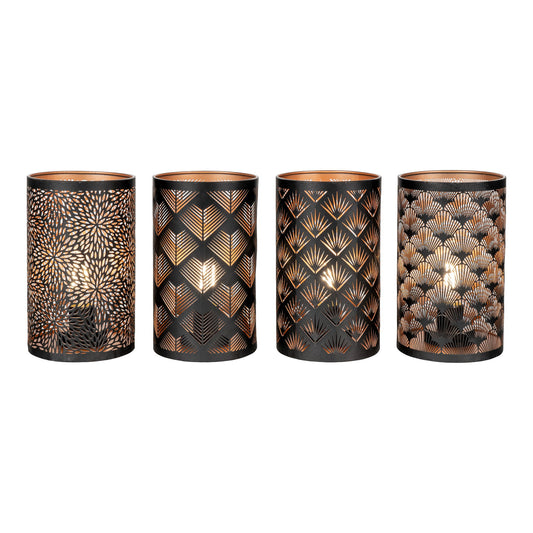 Nata Laterne LED Display  Schwarz/Kupfer